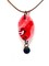 Shaded Red Oval Shaped Pendant with Black Bead product 3